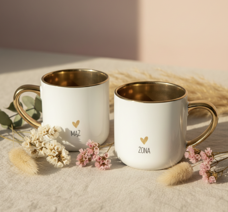 zestaw kubków na ślub