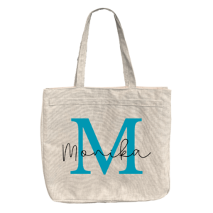 beżowa torba personalizowana z imieniem