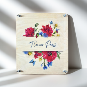 Zielnik Praska botaniczna do suszenia kwiatów, liści i ziół 29x25 cm – edukacyjna prasa drewniana