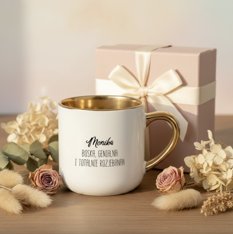 Kubek z nadrukiem 400 ml do pracy– personalizowany prezent z imieniem i opisem cech |