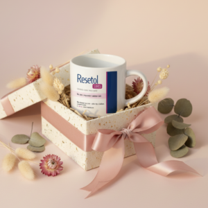 Kubek terapeutyczny RESETOL STRES  – śmieszny kubek z nadrukiem | Prezent dla lekarza i psychologa