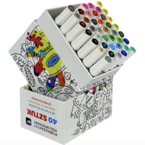 Pastelowe markery, pisaki, mazaki, flamastry – dwustronne promazaki 40 sztuk do kolorowania i szkicowania