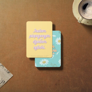 Karty afirmacji z przekleństwami dla kobiet - zestaw 40 kart + drewniany stojak BEZ CENZURY