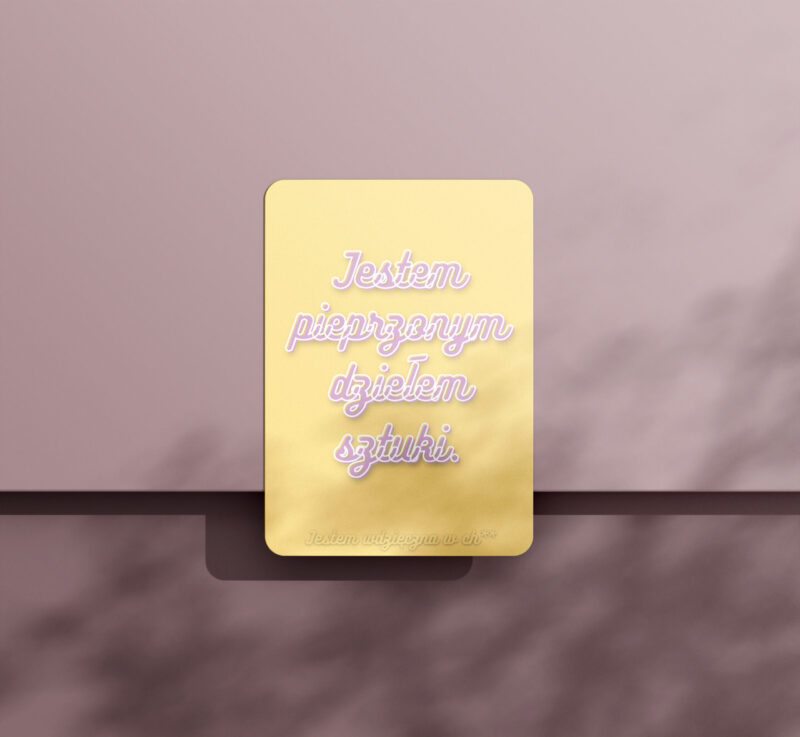 Karty afirmacji z przekleństwami dla kobiet - zestaw 40 kart + drewniany stojak BEZ CENZURY