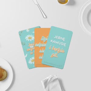 Karty afirmacji z przekleństwami dla kobiet - zestaw 40 kart + drewniany stojak BEZ CENZURY