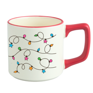 Kubek świąteczny matowy na święta Boże Narodzenie czerwony lub zielony rant 330 ml