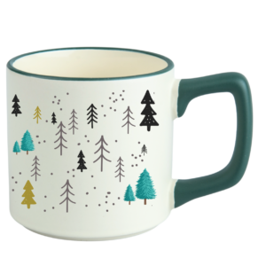 Uroczy kubek świąteczny do pracy 330 ml – biały kubek ceramiczny z nadrukiem | LOCO