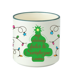 Kubek świąteczny matowy na święta Boże Narodzenie czerwony lub zielony rant 330 ml