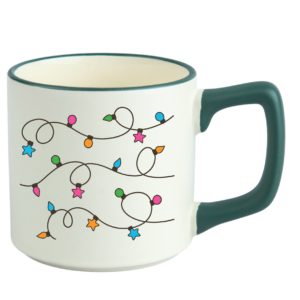 Kubek świąteczny matowy na święta Boże Narodzenie czerwony lub zielony rant 330 ml