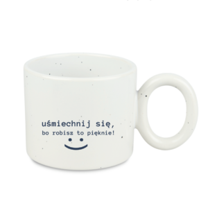 Kubek motywacyjny 400 ml nakrapiany - kubek z napisem motywacyjnym do pracy - biały/żółty/różowy/niebieski