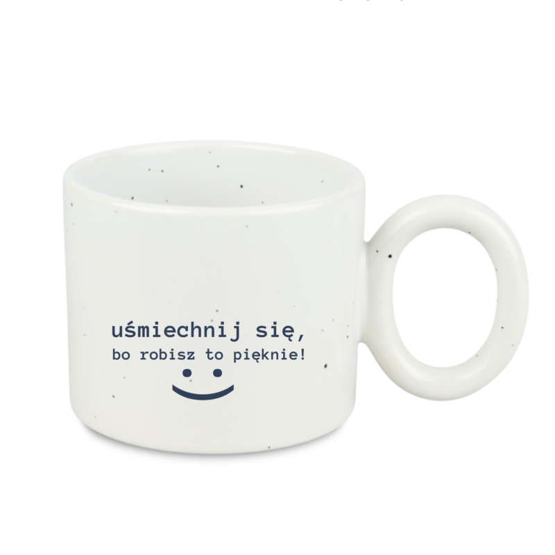 Kubek motywacyjny 400 ml nakrapiany - kubek z napisem motywacyjnym do pracy - biały/żółty/różowy/niebieski