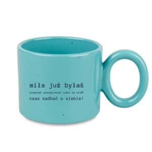 Kubek motywacyjny 400 ml nakrapiany - kubek z napisem motywacyjnym do pracy - biały/żółty/różowy/niebieski