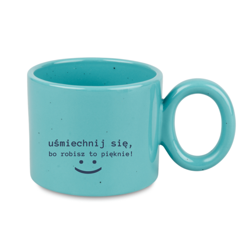 Kubek motywacyjny 400 ml nakrapiany - kubek z napisem motywacyjnym do pracy - biały/żółty/różowy/niebieski