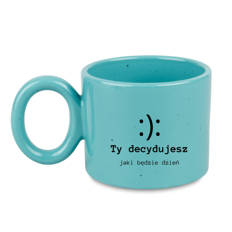 Kubek motywacyjny 400 ml nakrapiany - kubek z napisem motywacyjnym do pracy - biały/żółty/różowy/niebieski