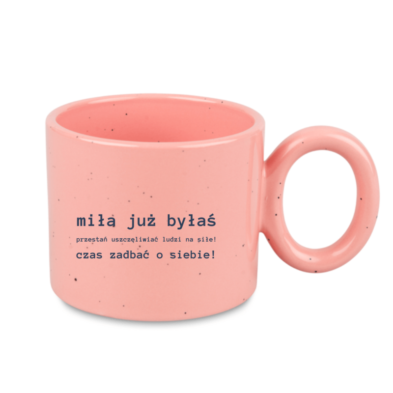 Kubek motywacyjny 400 ml nakrapiany - kubek z napisem motywacyjnym do pracy - biały/żółty/różowy/niebieski
