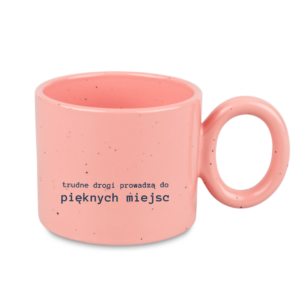 Kubek motywacyjny 400 ml nakrapiany - kubek z napisem motywacyjnym do pracy - biały/żółty/różowy/niebieski