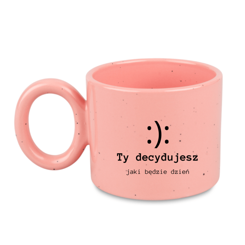 Kubek motywacyjny 400 ml nakrapiany - kubek z napisem motywacyjnym do pracy - biały/żółty/różowy/niebieski