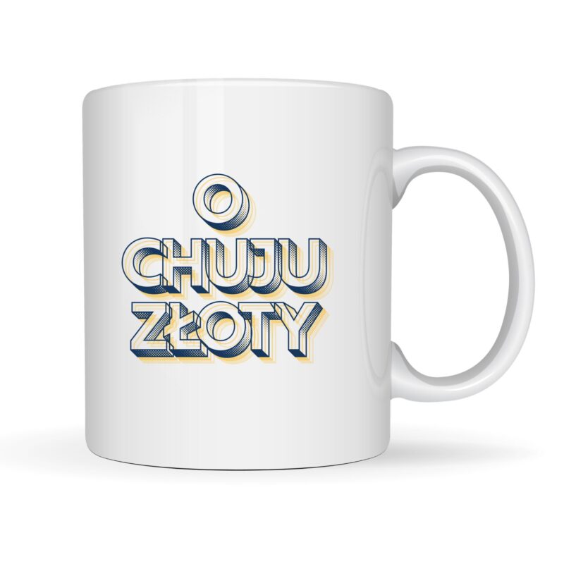 kubek o chuju złoty 330 ml śmieszny kubek bez cenzury prezent