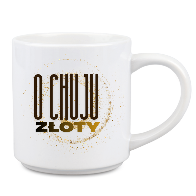 KUBEK Z NAPISEM O CHUJU ZŁOTY