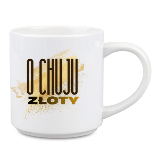 KUBEK Z NAPISEM O CHUJU ZŁOTY