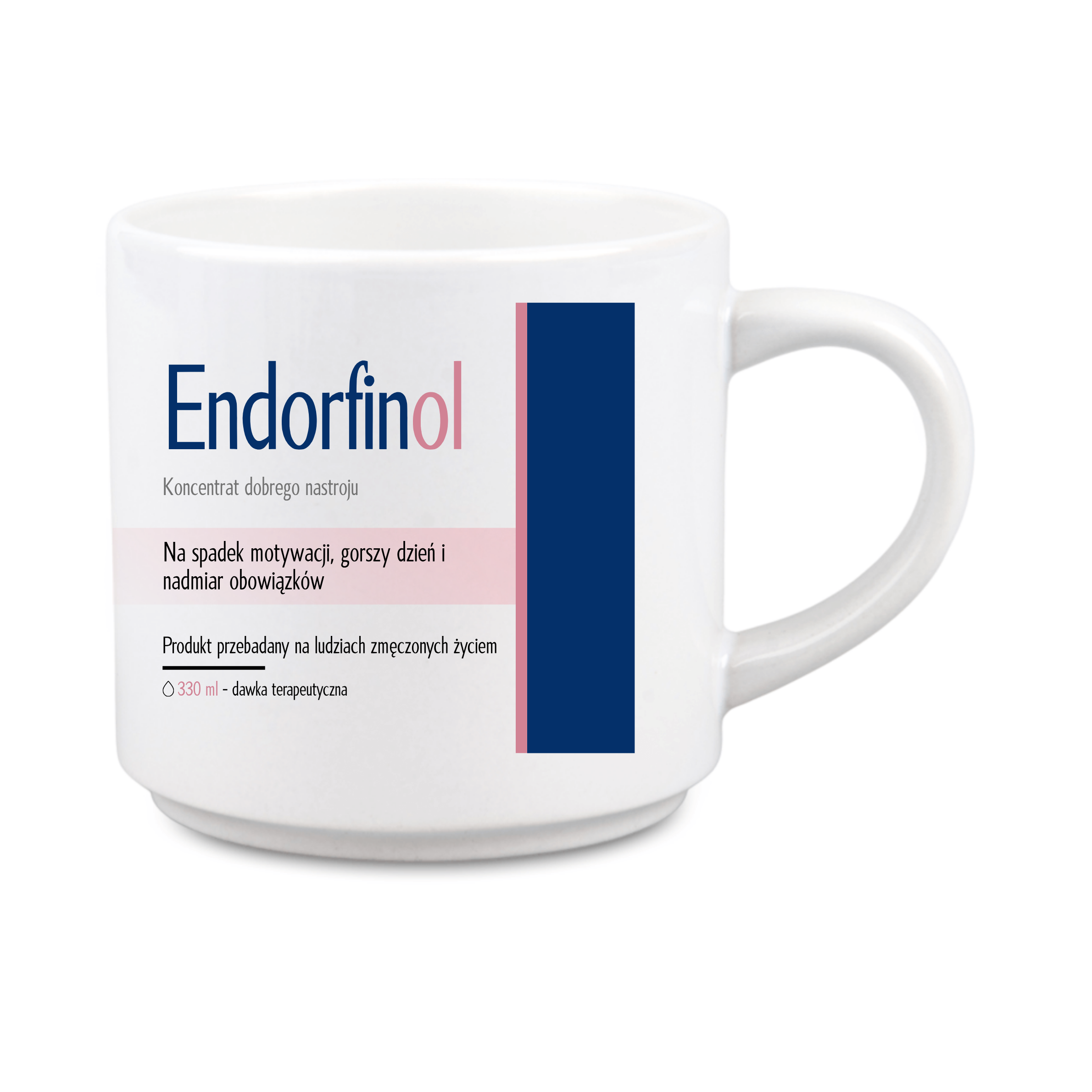 Kubek terapeutyczny ENDORFINOL 330 ml biały śmieszny kubek z nadrukiem | Prezent | Różne rodzaje