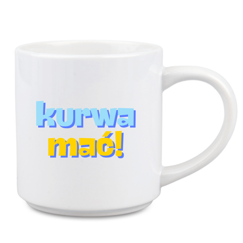 kubek z napisem