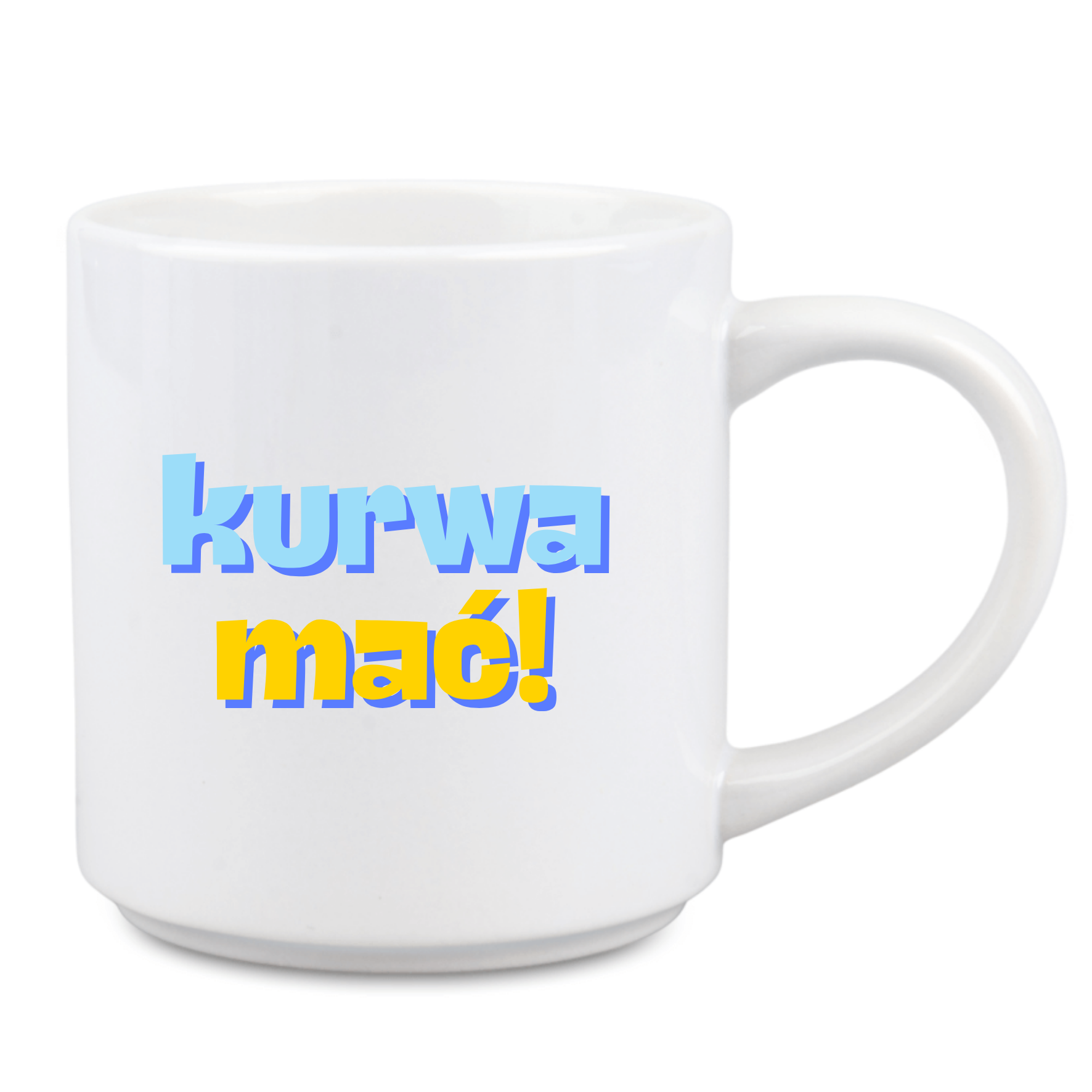 Śmieszny kubek z napisem „kurwa mać” 330 ml – kubek bez cenzury do pracy