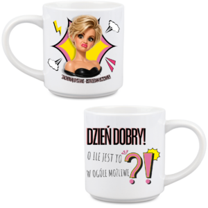 śmieszny kubek z napisem