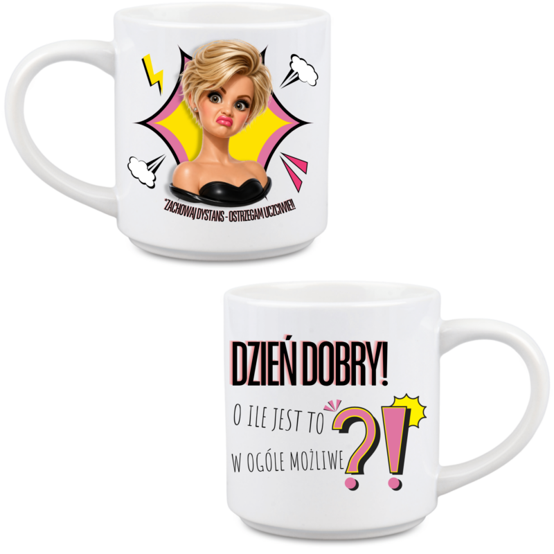 śmieszny kubek z napisem