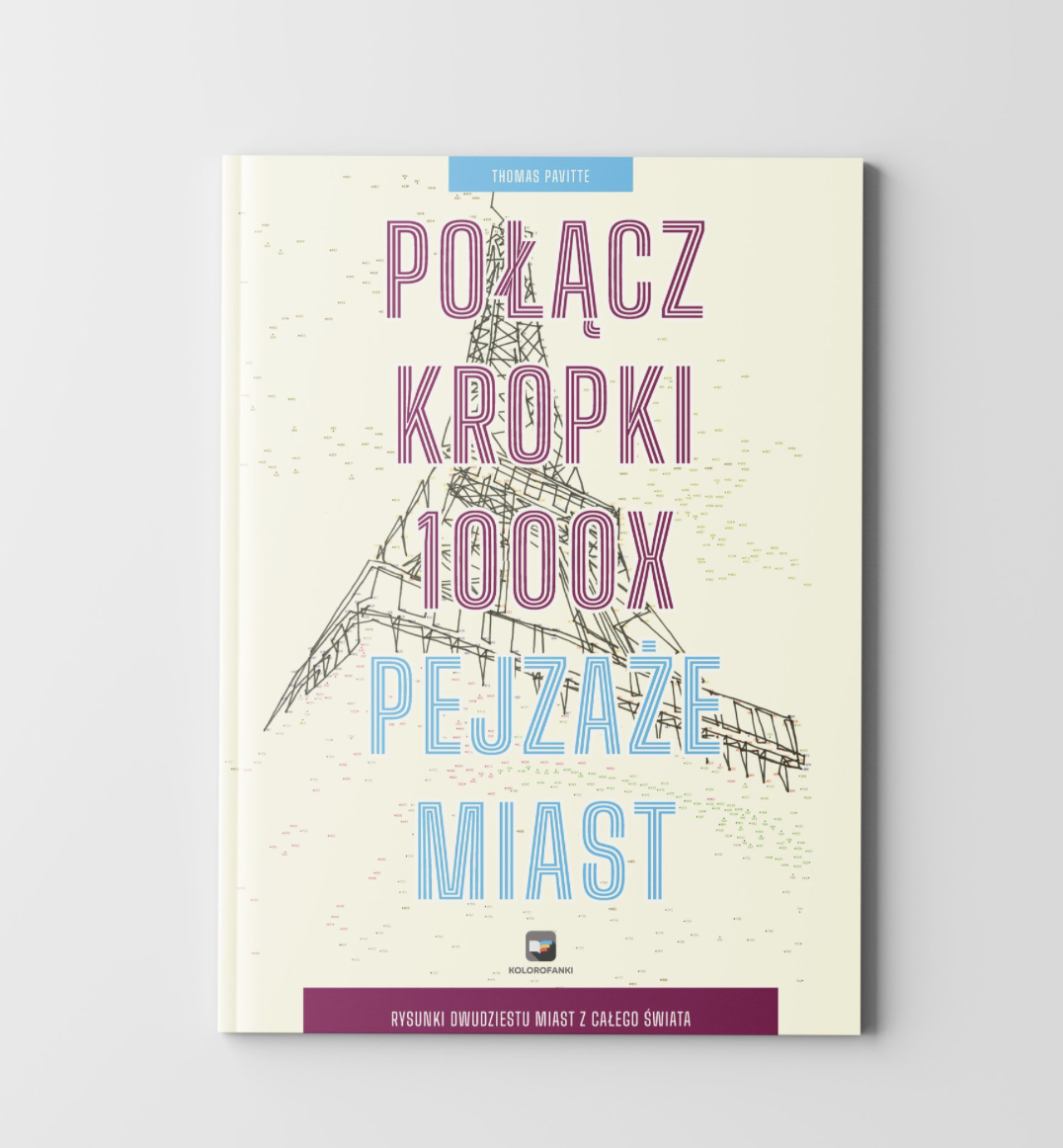 Kreatywna książka dla dorosłych i młodzieży – połącz kropki 1000x miasta | relaksująca książka | prezent