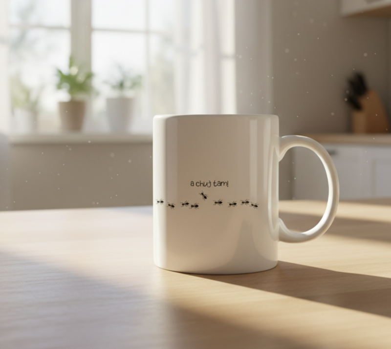 Śmieszny kubek "A chuj tam!" mrówki prezent do pracy bez cenzury 330 ml