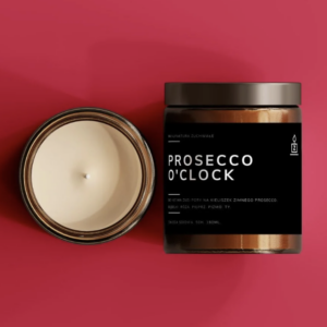 Świeca sojowa „Prosseco o'clock" 180 ml - cytryna, mięta i wakacyjny klimat 50 h palenia